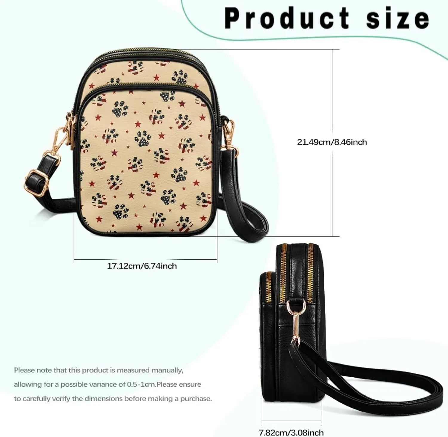 Crossbody Purses for Womens Multi Pocket Shoulder Purses Waterproof Crossbody Bag PU Leather Shoulder Satchel Bag