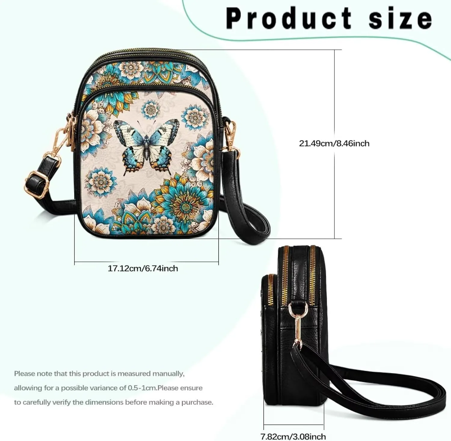 Crossbody Purses for Womens Multi Pocket Shoulder Purses Waterproof Crossbody Bag PU Leather Shoulder Satchel Bag