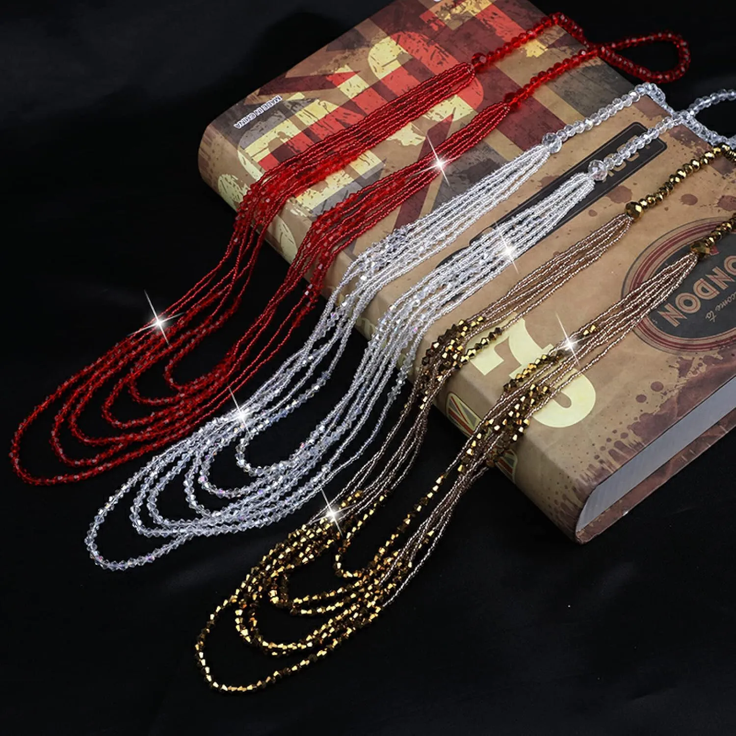 Crystal Beads Long Layers Sweater Chain for Women Graceful Joker Strand Necklaces Summer New Lady Neck Jewelry Accessories