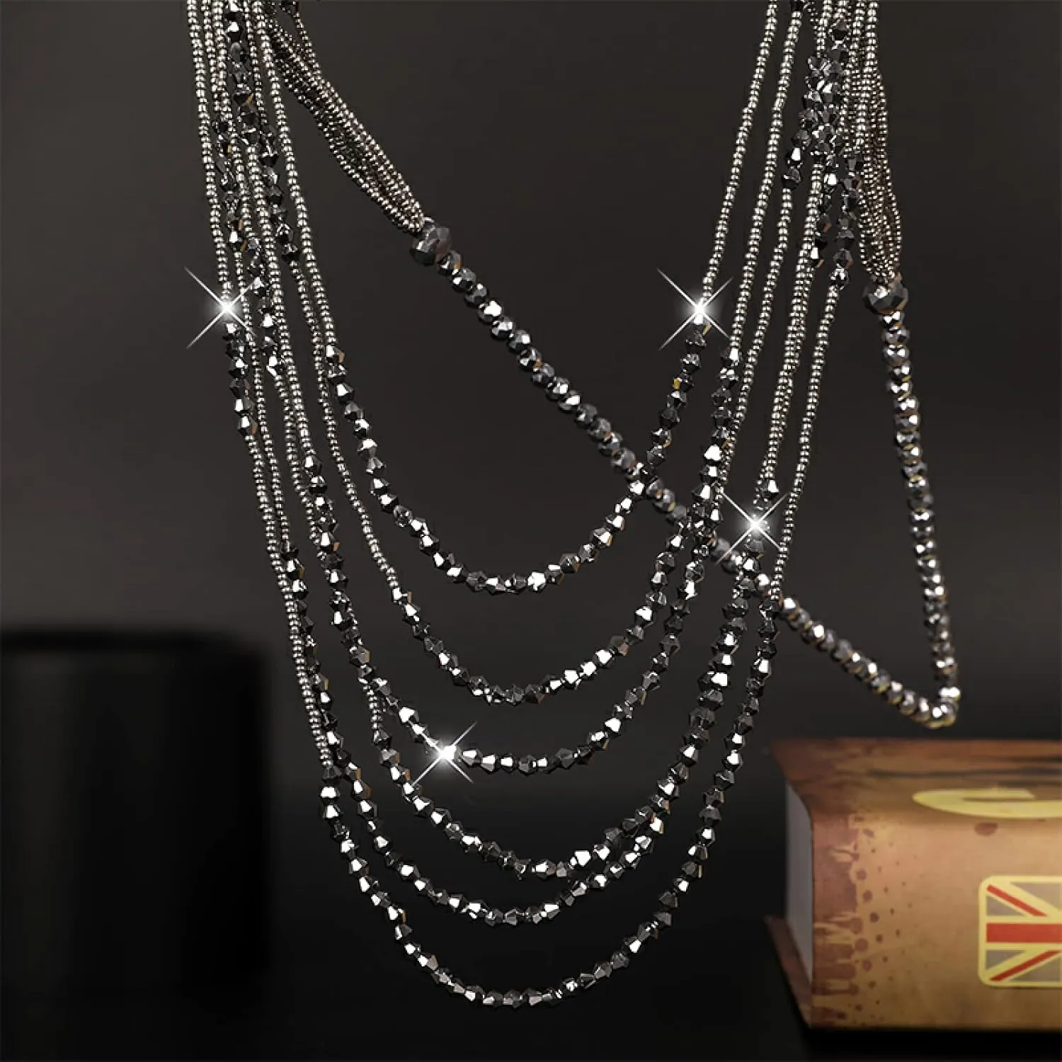 Crystal Beads Long Layers Sweater Chain for Women Graceful Joker Strand Necklaces Summer New Lady Neck Jewelry Accessories