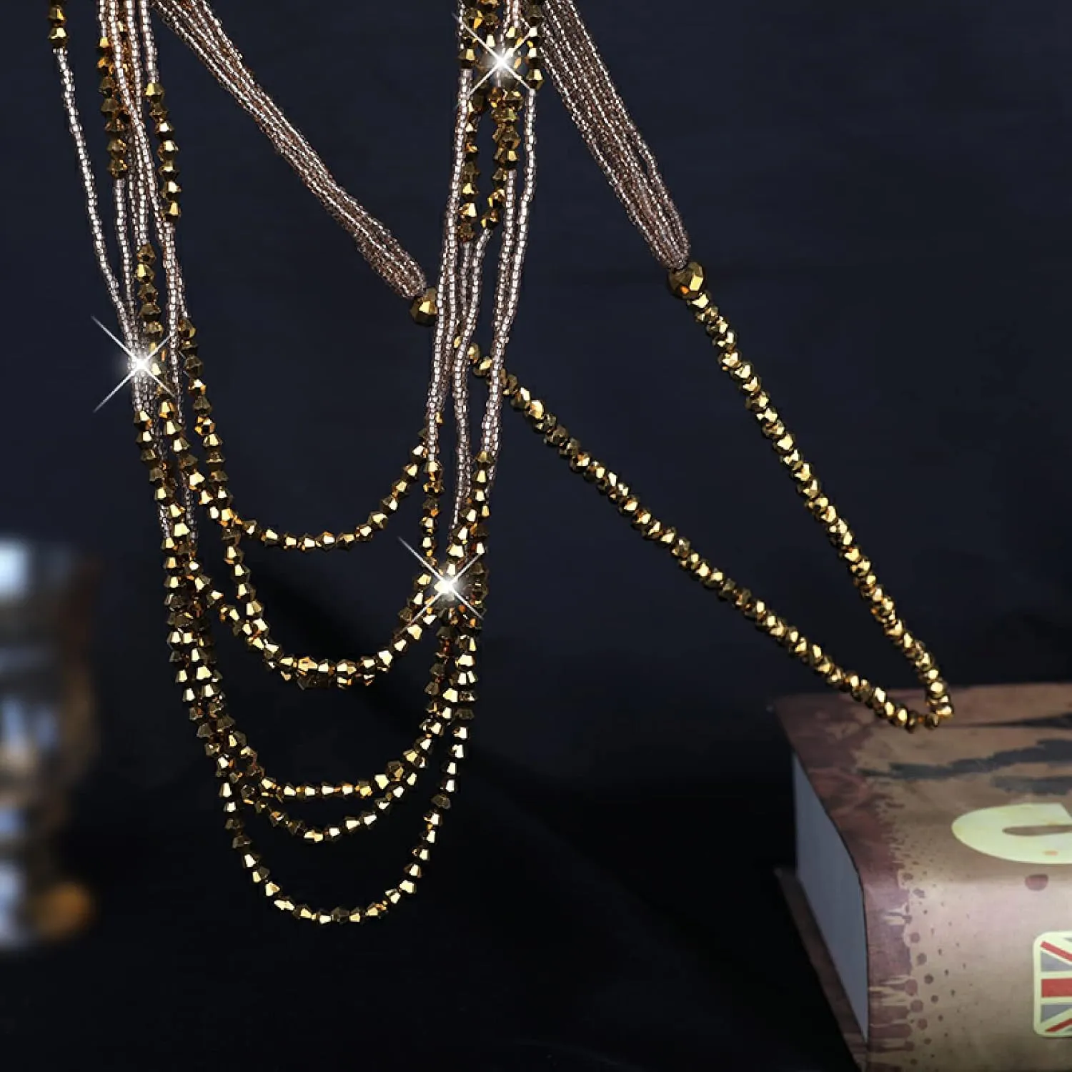 Crystal Beads Long Layers Sweater Chain for Women Graceful Joker Strand Necklaces Summer New Lady Neck Jewelry Accessories