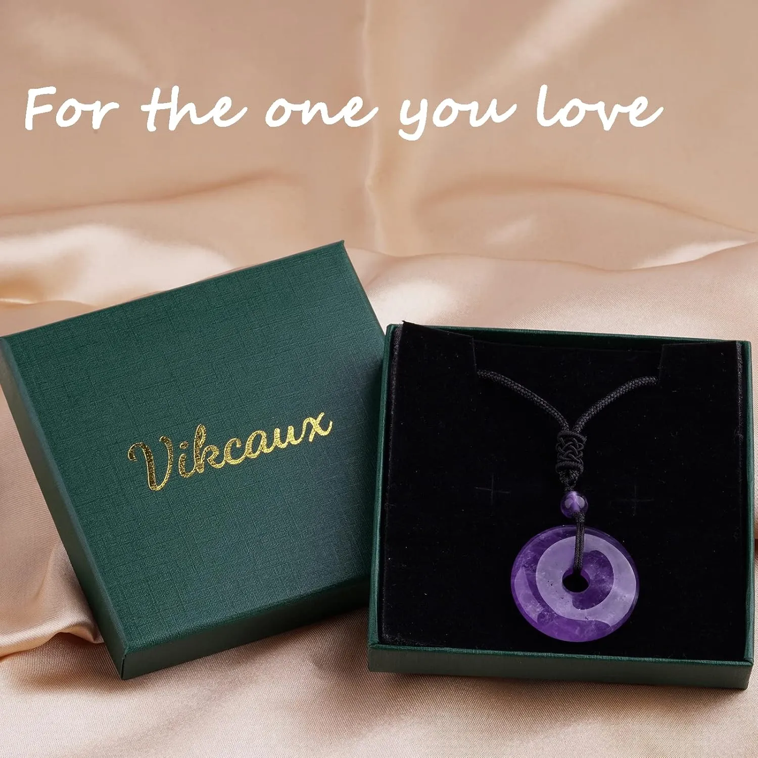 Crystal Necklace Lucky Coin Healing Crystal and Stone Pendant with Adjustable Rope Natural Quartz 30mm Round Cricle Gemstone Necklaces Jewelry