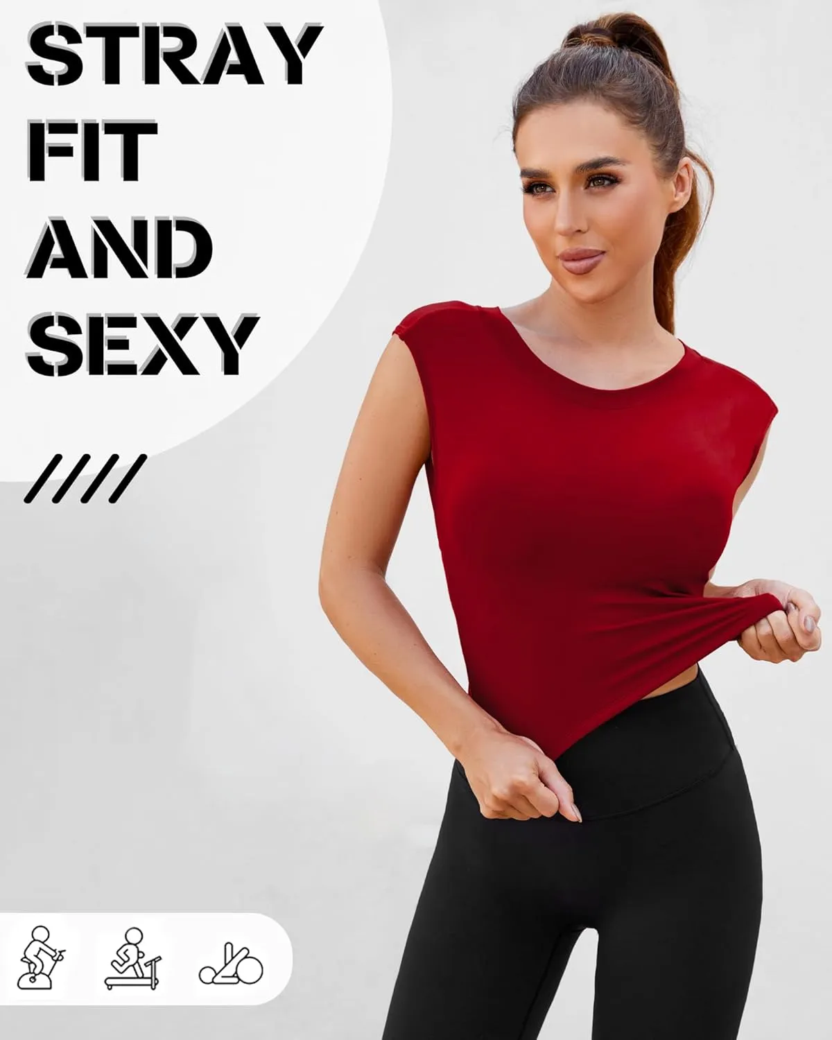 DaiLiWei Open Back Workout Tops for Women Longline Sports Bras Padded Crop Tank Yoga Top Low Back Shirts with Built in Bra