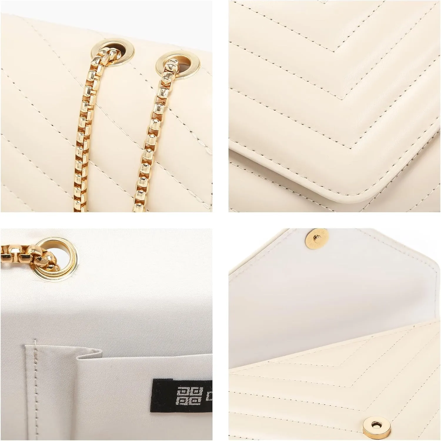 Dasein Women Small Quilted Crossbody Bags Stylish Designer Evening Bag Clutch Purses and Handbags with Chain Shoulder Strap