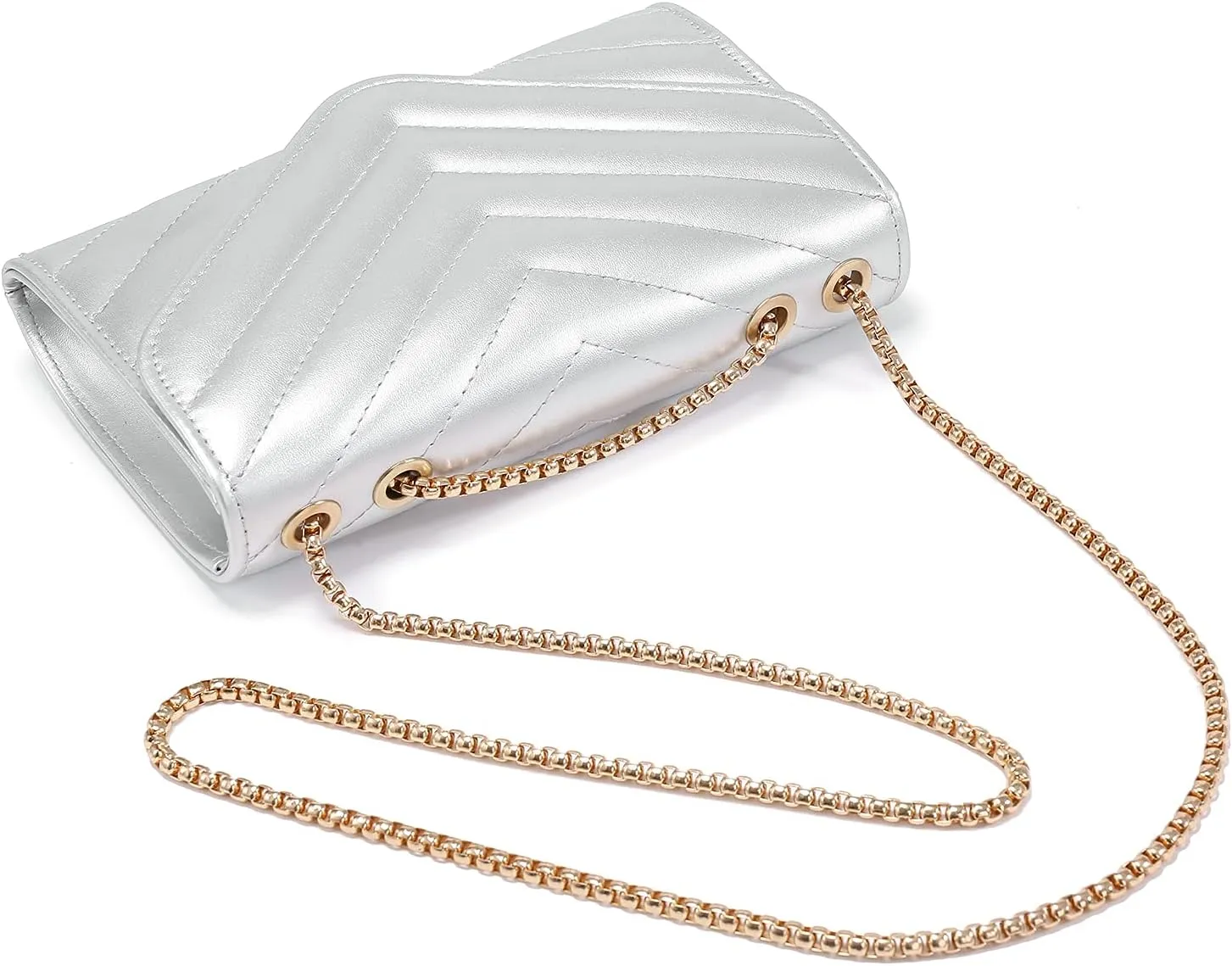 Dasein Women Small Quilted Crossbody Bags Stylish Designer Evening Bag Clutch Purses and Handbags with Chain Shoulder Strap
