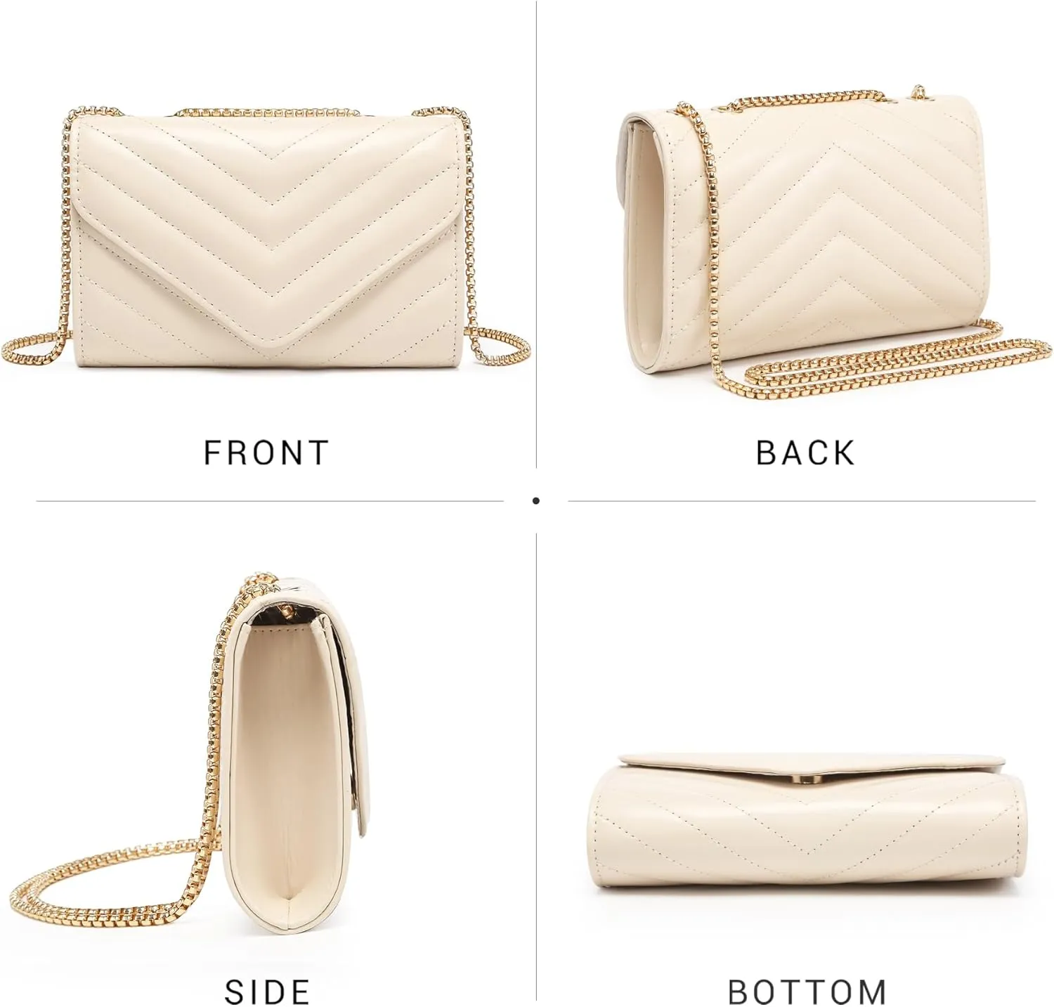 Dasein Women Small Quilted Crossbody Bags Stylish Designer Evening Bag Clutch Purses and Handbags with Chain Shoulder Strap