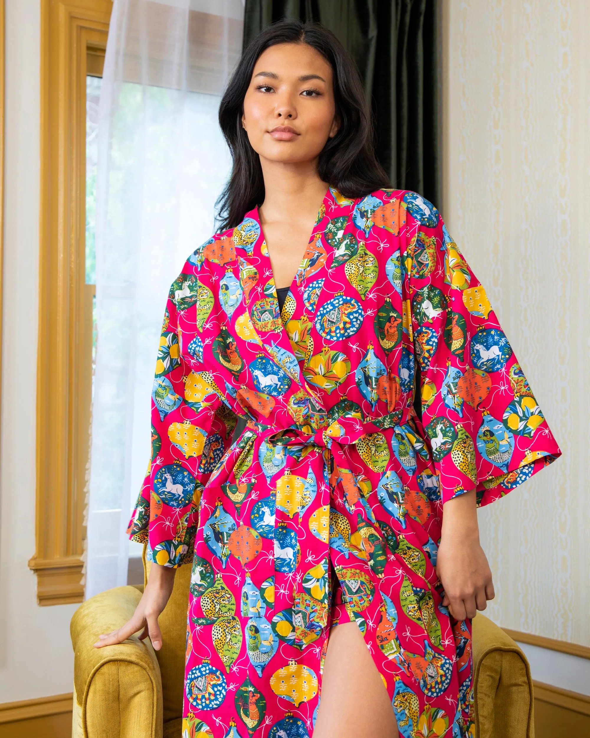 Deck The Halls - Robe - Hot Pink