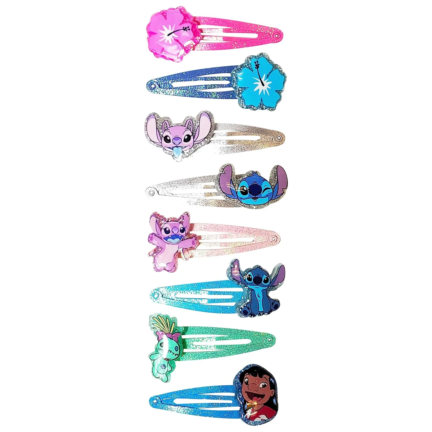 Disney Stitch Kids Hair Clips for Girls Snap Clips 8 Pack Multi Color Ages 3 
