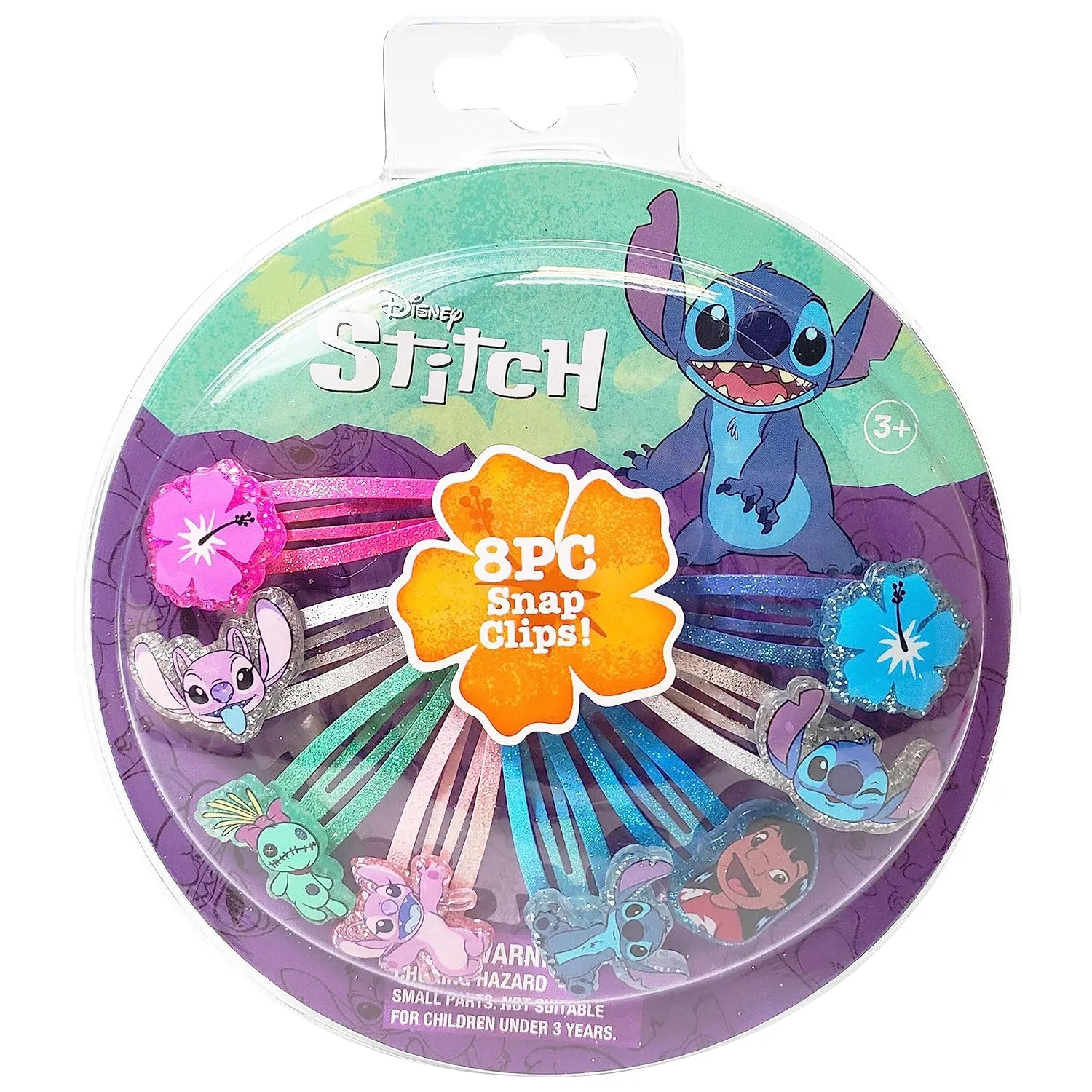 Disney Stitch Kids Hair Clips for Girls Snap Clips 8 Pack Multi Color Ages 3 