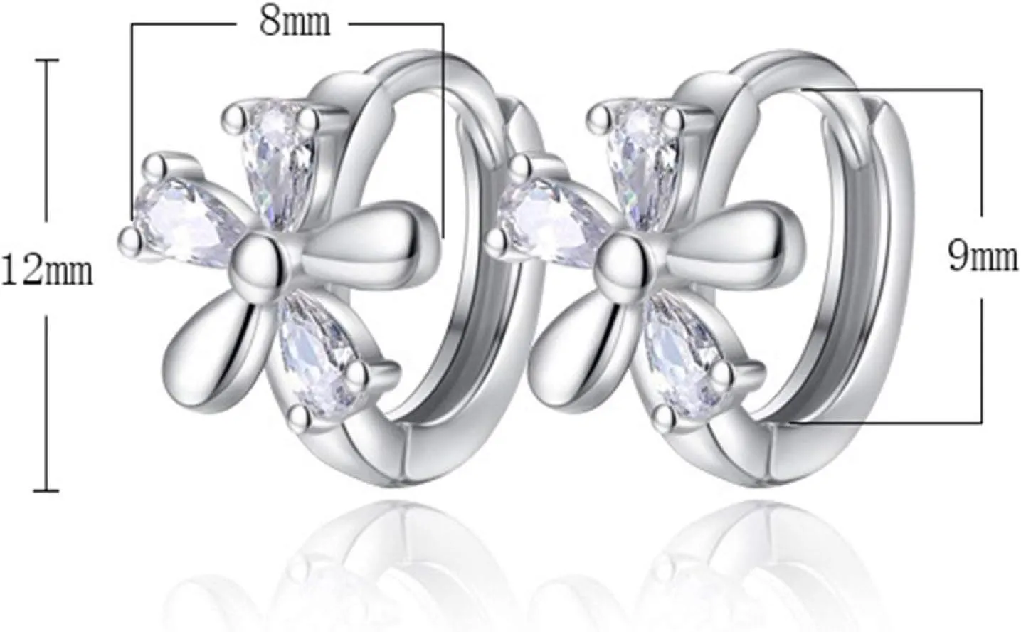 Earring Hoop Stud Drop & Dangle, Sweet Women Blossom Shape Cubic Zirconia Inlaid Huggie Earrings Party Jewelry for Women Teen Girls Birthday Christmas Friends Gift