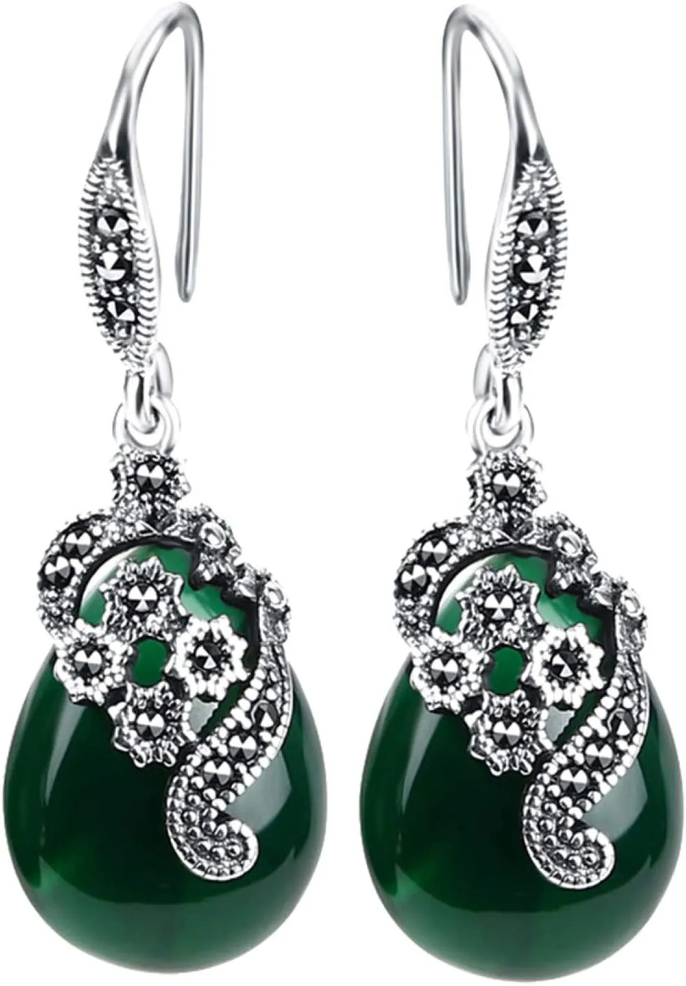 Earring Hoop Stud Drop & Dangle, Vintage Women Faux Emerald Ruby Water Drop Dangle Hook Earrings Jewelry Gift for Women Teen Girls Birthday Christmas Friends Gift