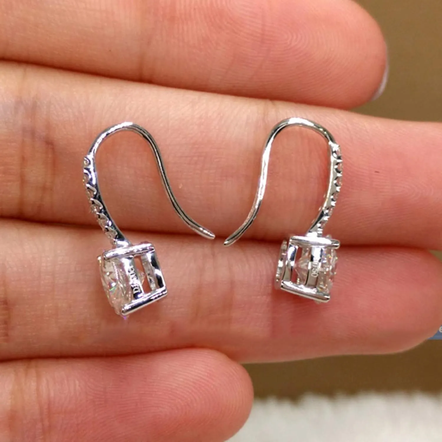 Earring Hoop Stud Drop & Dangle, Women Cubic Zirconia Inlaid Round Dangle Hook Earrings Christmas Jewelry Gift for Women Teen Girls Birthday Christmas Friends Gift