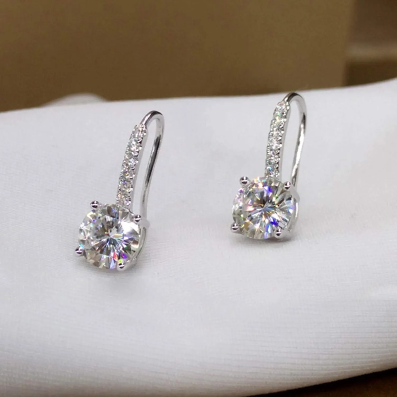 Earring Hoop Stud Drop & Dangle, Women Cubic Zirconia Inlaid Round Dangle Hook Earrings Christmas Jewelry Gift for Women Teen Girls Birthday Christmas Friends Gift