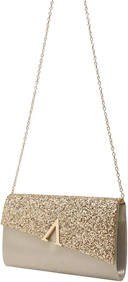 Elegant Evening Bag for Women Letter V Decorated Clutch Purse Casual Daily Life Handbag Formal Occasion Shoulder Bag