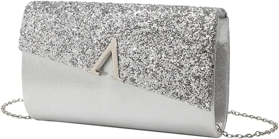 Elegant Evening Bag for Women Letter V Decorated Clutch Purse Casual Daily Life Handbag Formal Occasion Shoulder Bag