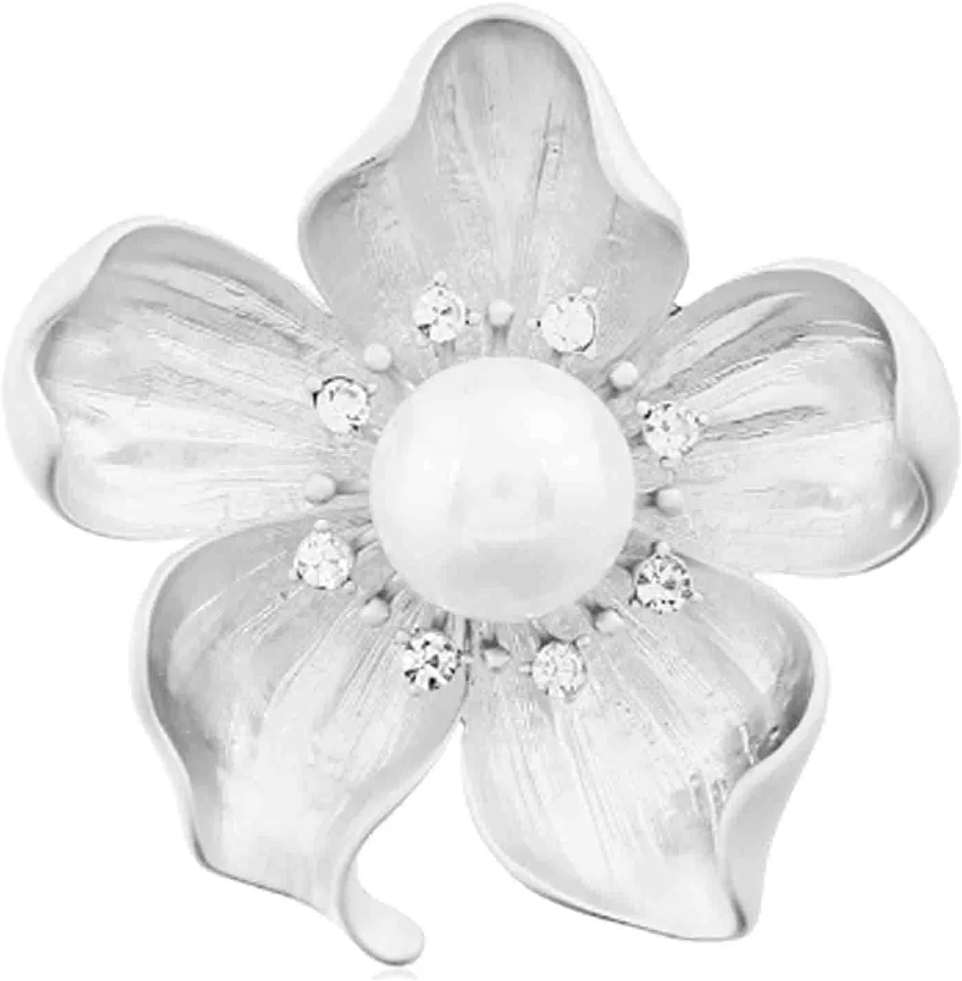 Fashion Rhinestone Flower Brooches Pins Cute Pearl Crystal Floral Lapel Pin Brooch Costume Decorate Jewelry for Women Gril Gift