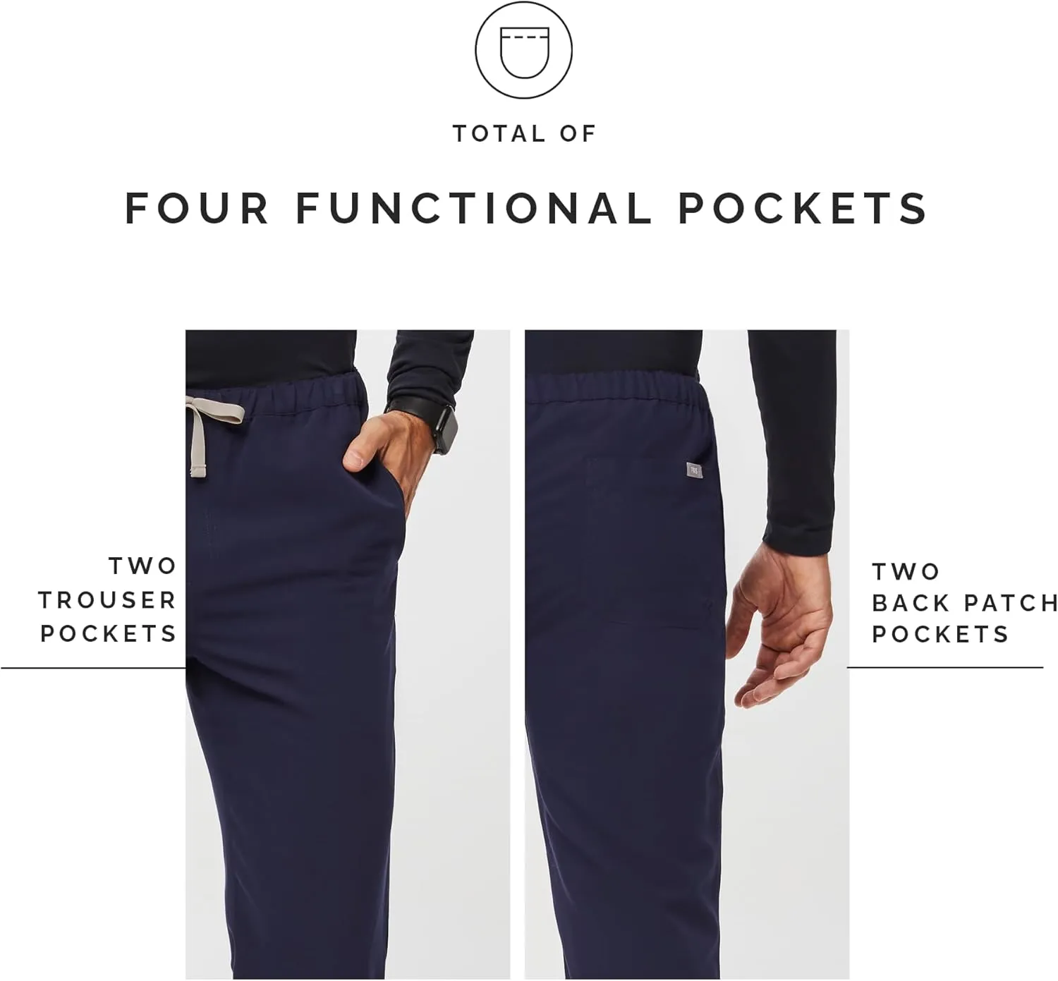 FIGS Pisco Basic Scrub Pants for Men ?? Structured Fit, Straight Leg, 4 Pockets, Anti-Wrinkle