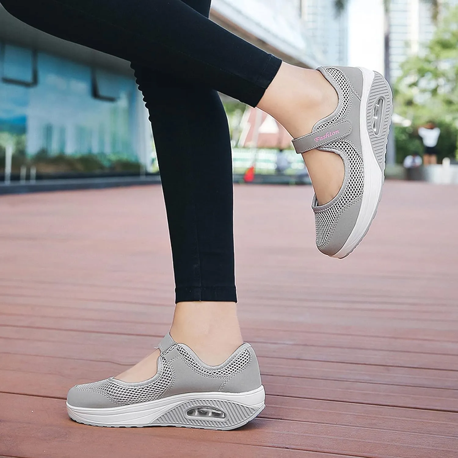 FLIOZY Nurse Shoes Women's Walking Shoes Air Cushion Platform Sneaker Breathable Lightweight Casual Shoes
