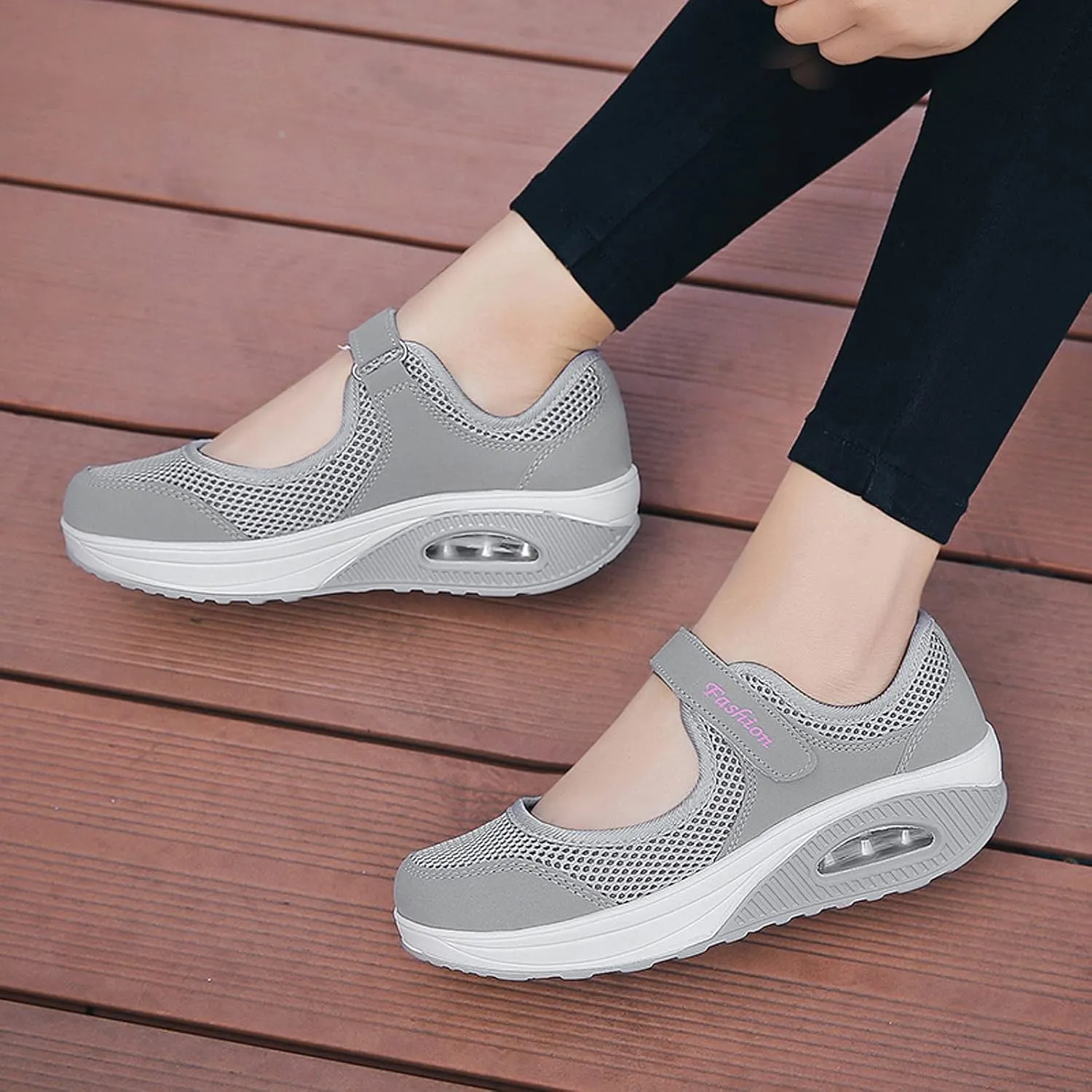 FLIOZY Nurse Shoes Women's Walking Shoes Air Cushion Platform Sneaker Breathable Lightweight Casual Shoes