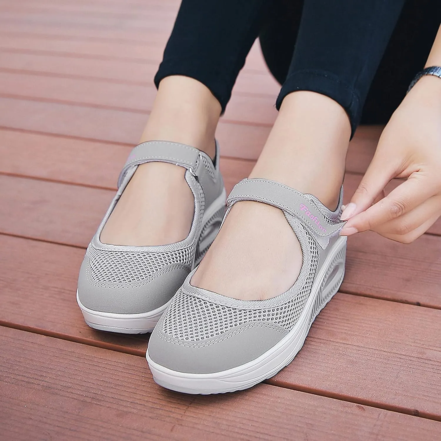 FLIOZY Nurse Shoes Women's Walking Shoes Air Cushion Platform Sneaker Breathable Lightweight Casual Shoes