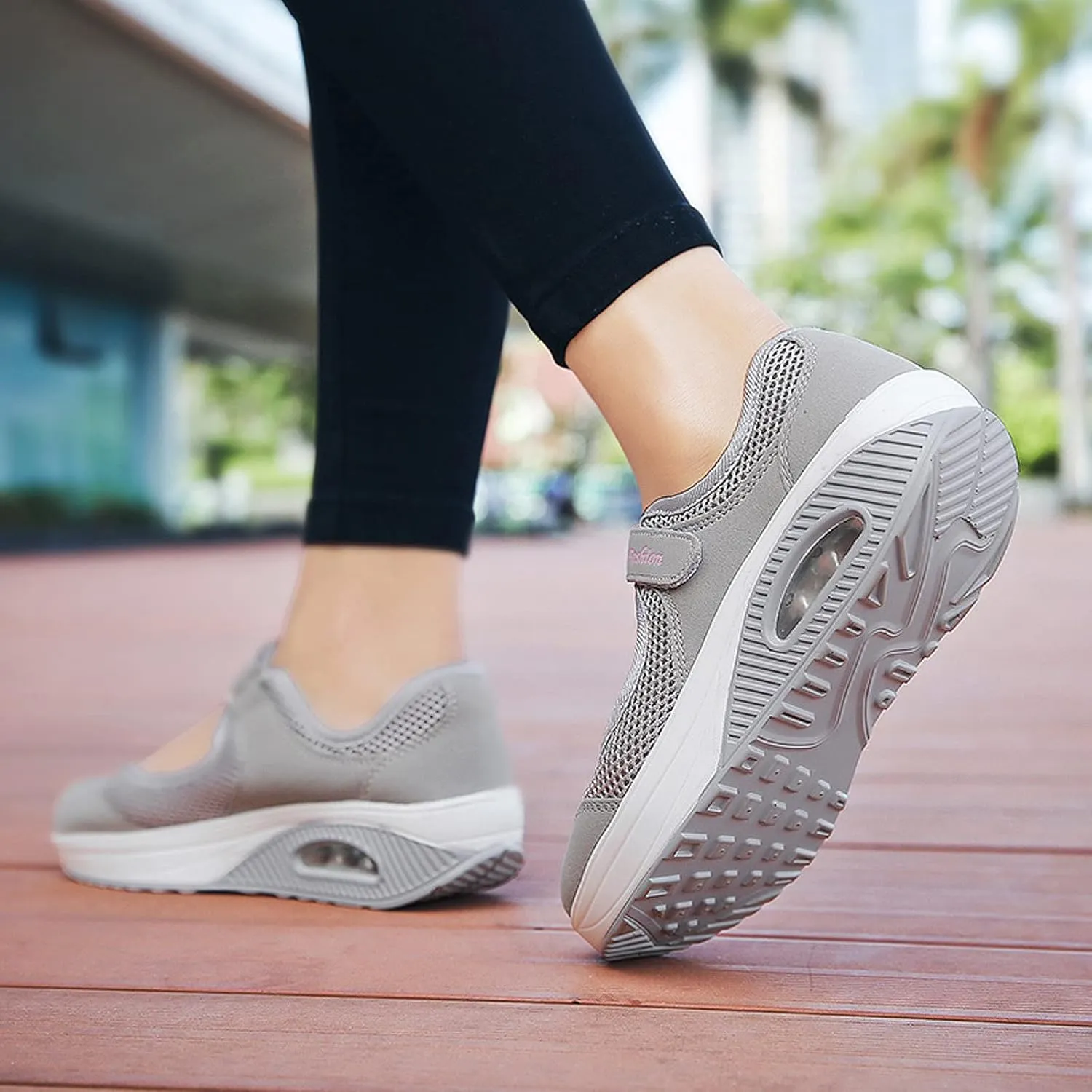 FLIOZY Nurse Shoes Women's Walking Shoes Air Cushion Platform Sneaker Breathable Lightweight Casual Shoes