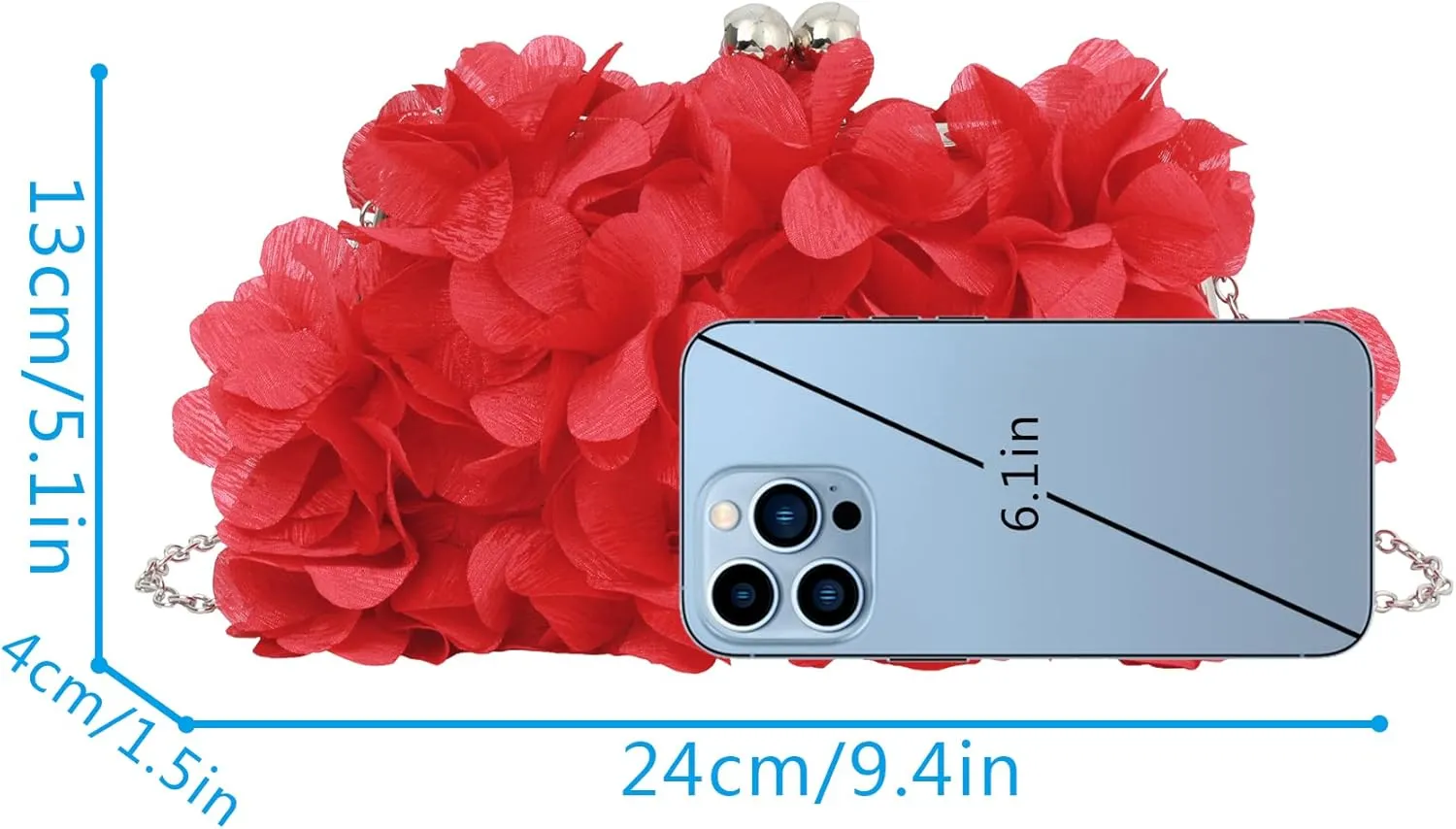Floral Clutch Purses for Women Elegant Stain Evening Bag Top Handle Crossbody Handbag for Wedding Party Prom