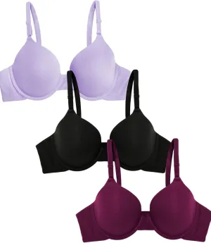 Fruit of the Loom Women's Smooth Cotton T-Shirt Bra Pack - Ultra-Soft, Flexible, and Invisible Under Tees
