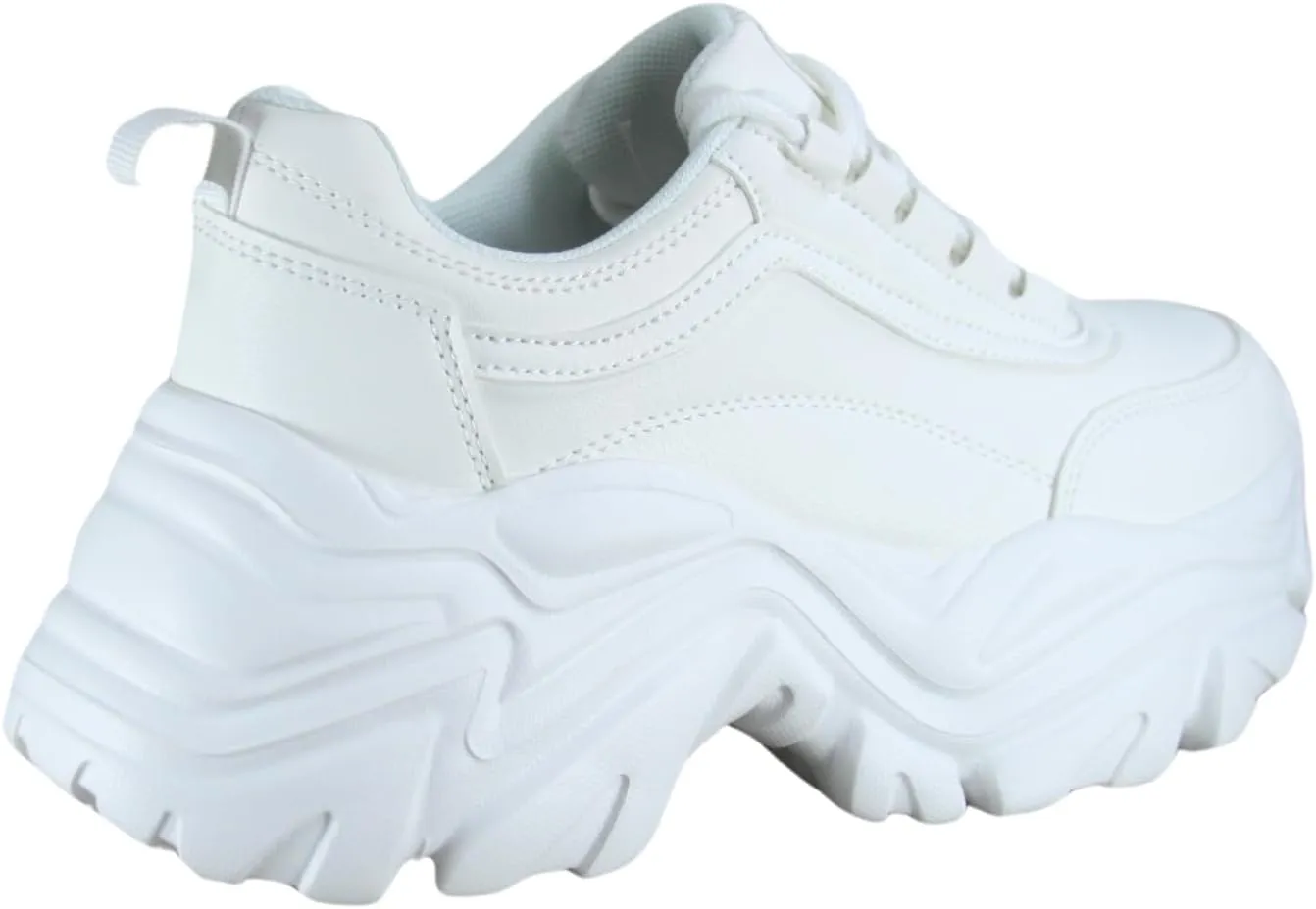 FZ Women's Fashion Chunky Platform Lace Up Casual Dad Street Shoes Wedge Walking Sneakers