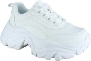 FZ Women's Fashion Chunky Platform Lace Up Casual Dad Street Shoes Wedge Walking Sneakers