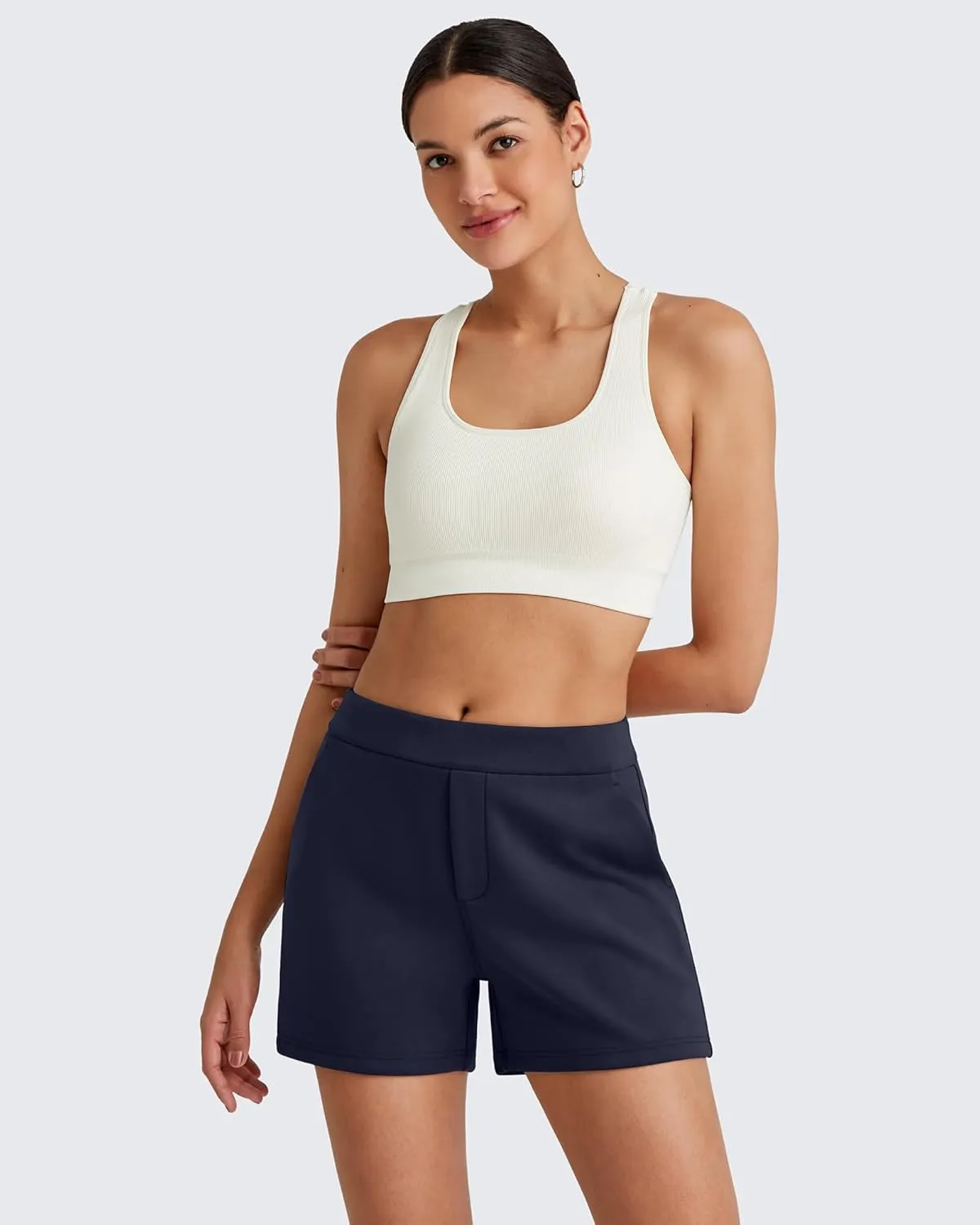G4Free Smoofit Casual Shorts for Women 4" High Waisted Sweat Shorts Summer Lounge Shorts with Pockets Modal Soft