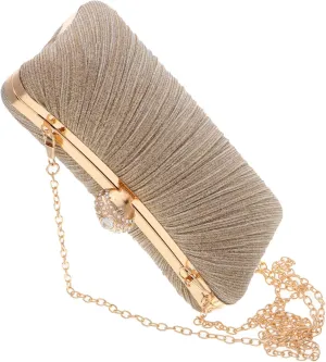 GALPADA Sophisticated Evening Clutch Purse Women's Satin Bag Multiple Carrying Styles for Wedding Formal Occasions
