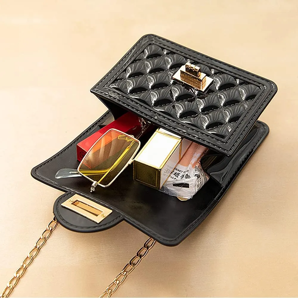 Girls Crossbody Purses with Chain Strap Silicone Resin Handbag Mini Casual Messenger Shoulder Bag