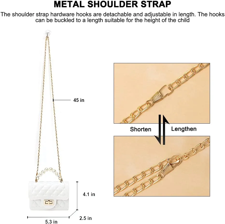 Girls Crossbody Purses with Chain Strap Silicone Resin Handbag Mini Casual Messenger Shoulder Bag