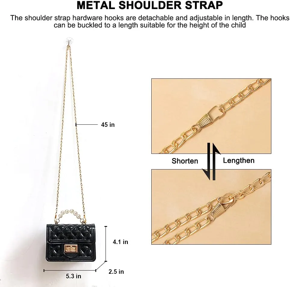 Girls Crossbody Purses with Chain Strap Silicone Resin Handbag Mini Casual Messenger Shoulder Bag