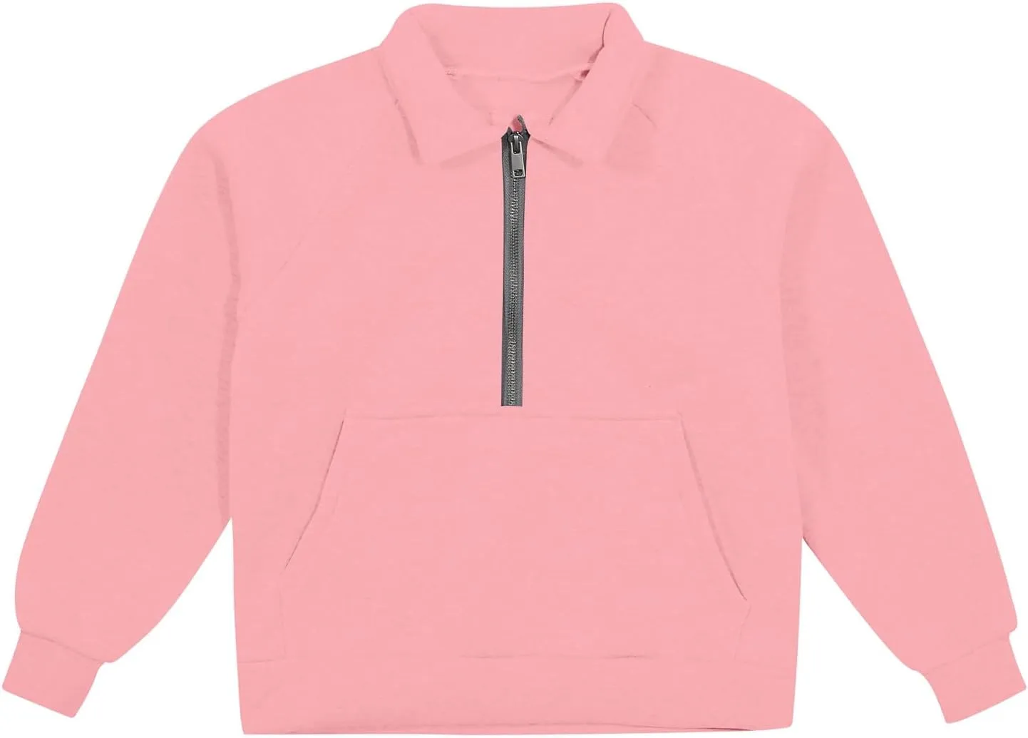 Girls Half Zip Sweatshirt Long Sleeve Pullover Tops Kids Lightweight Fleece Cute Comfortable Fall Winter Clothes