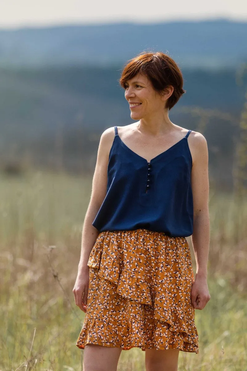 Églantine & Zoé - Pearl Shank Button in Atlantic Blue 10mm