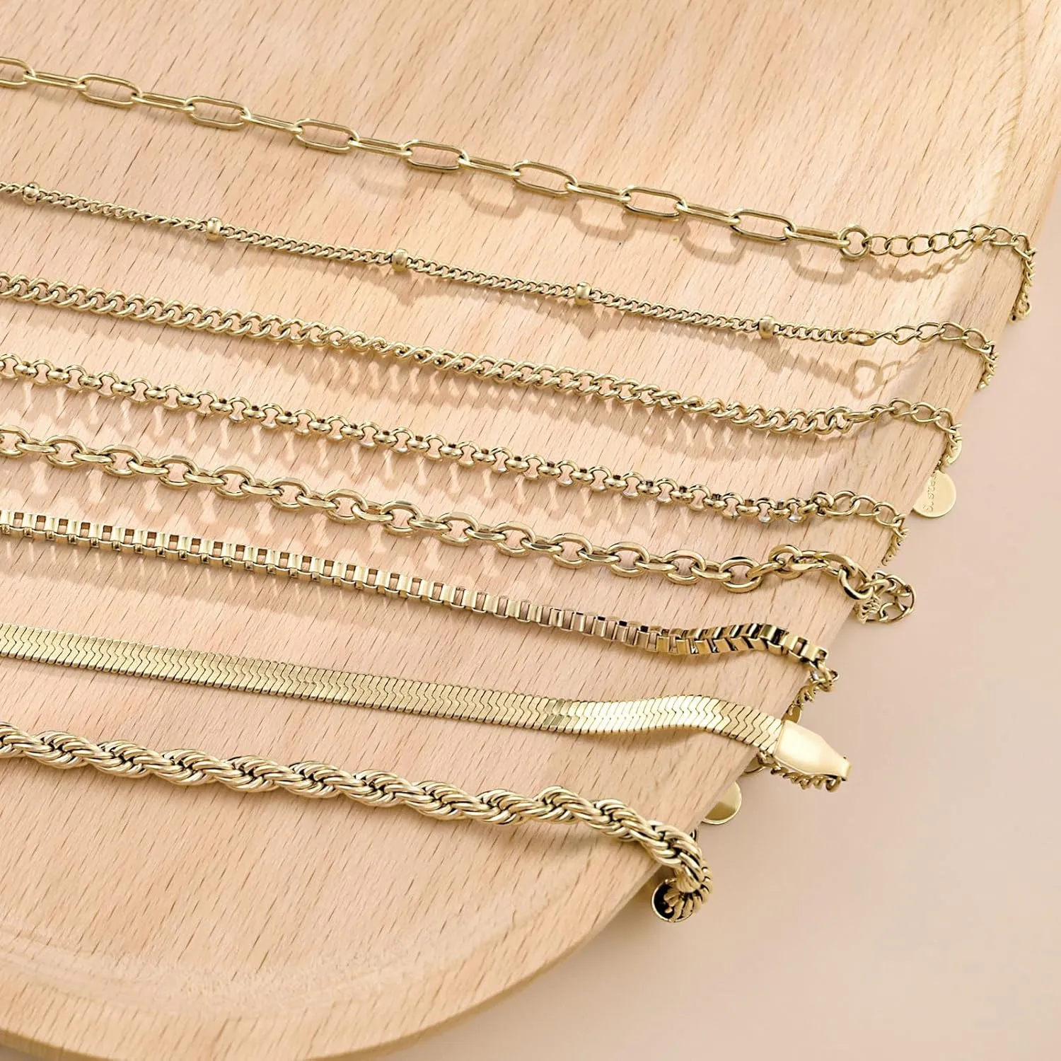 Gold Bracelets for Women, 14K Gold Plated Jewelry Sets for Women Trendy Thin Dainty Stackable Cuban Link Paperclip Chain Bracelet Pack Fashion Accessories Gifts for Womens