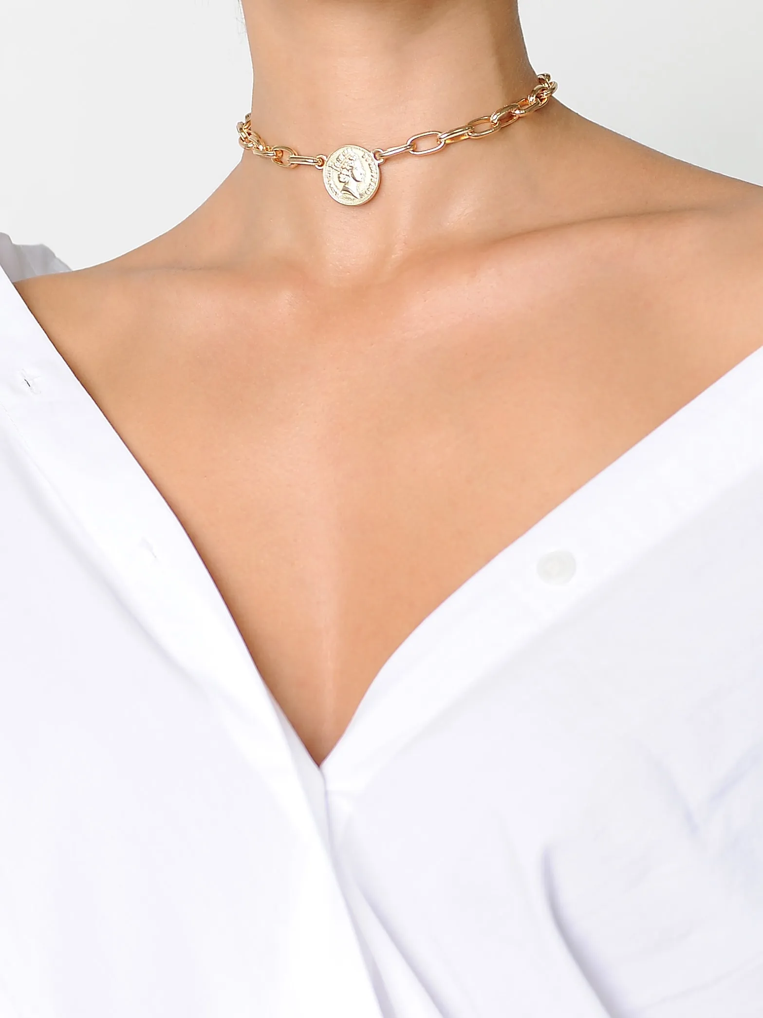 Gold Chain Coin Necklace