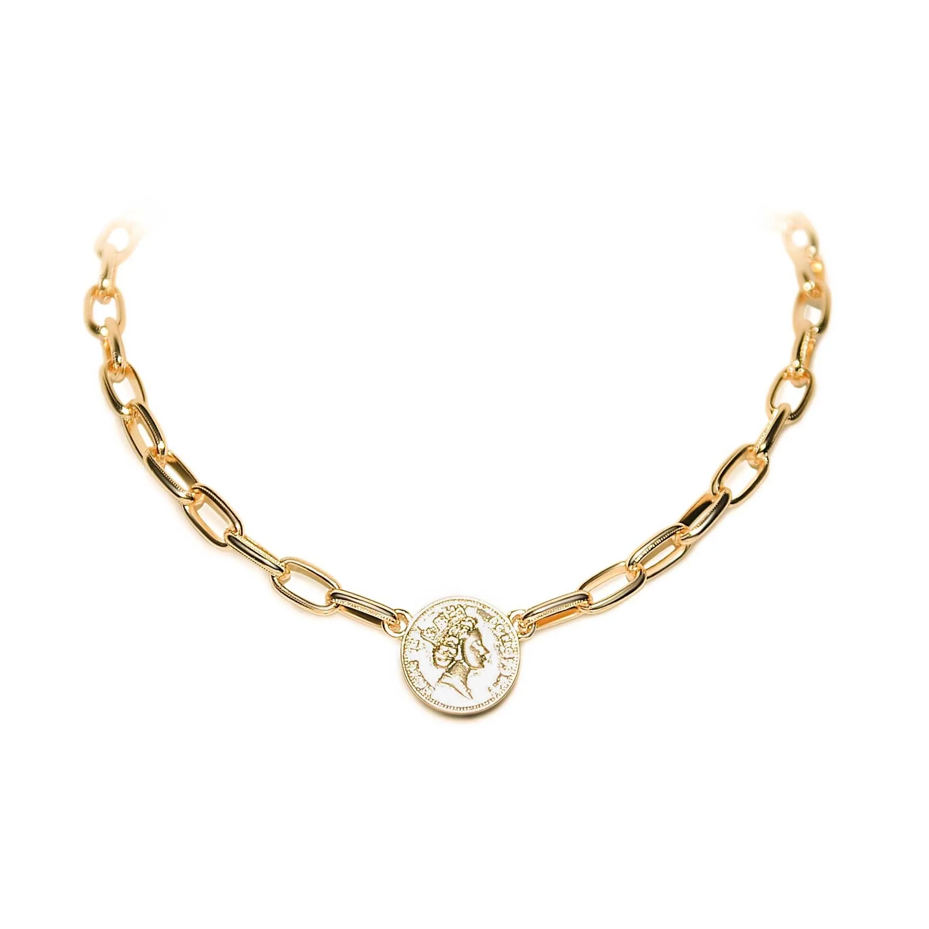 Gold Chain Coin Necklace