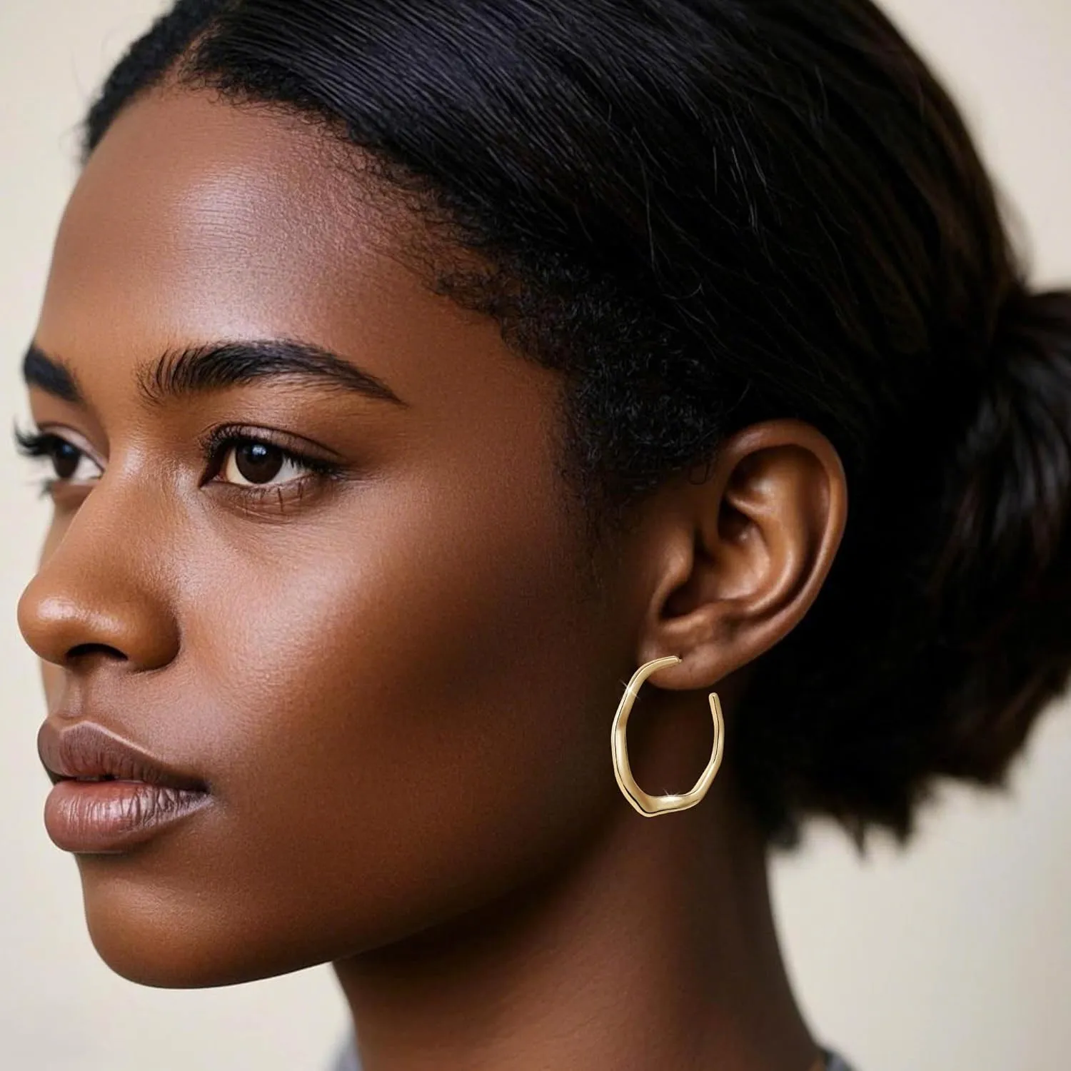 Gold Hoop Earrings For Women Unique Gold Hoops Earrings Trendy Thick Lightweight Cute Dangle Stud Earrings Jewelry Gifts