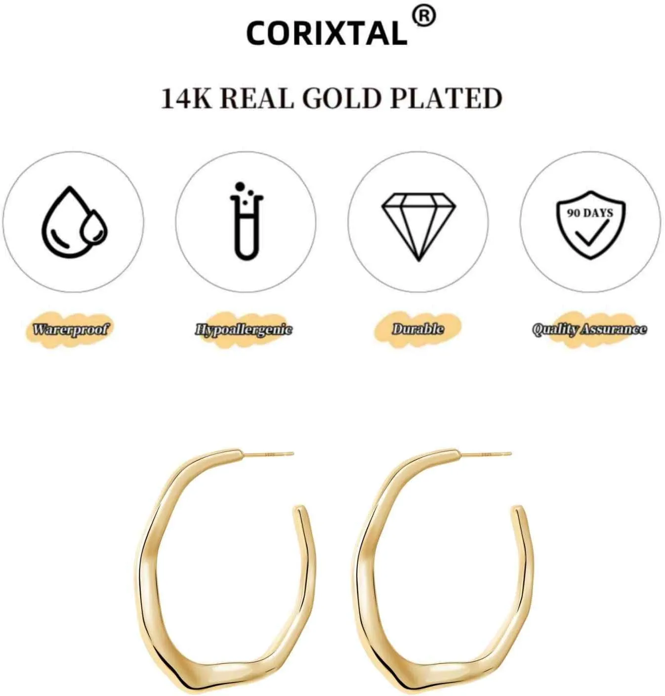 Gold Hoop Earrings For Women Unique Gold Hoops Earrings Trendy Thick Lightweight Cute Dangle Stud Earrings Jewelry Gifts