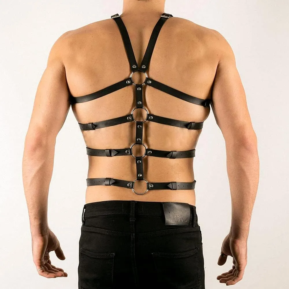 Goobester Fashion Man Harness Leather Belt Chest Body Bondage Clubwear