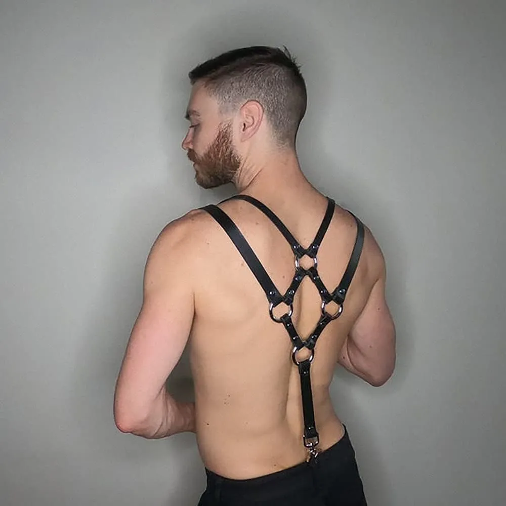 Goobester Men Leather Harnessual Body Chest Bondage Chest Muscle Harness