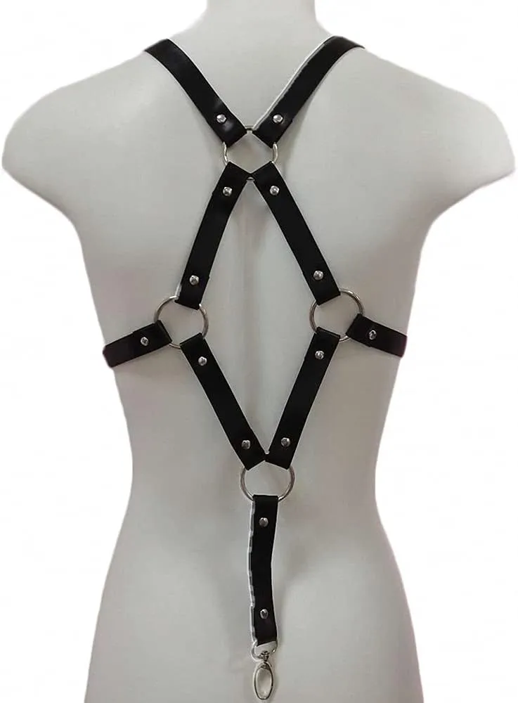 Goobester Men Leather Harnessual Body Chest Bondage Chest Muscle Harness