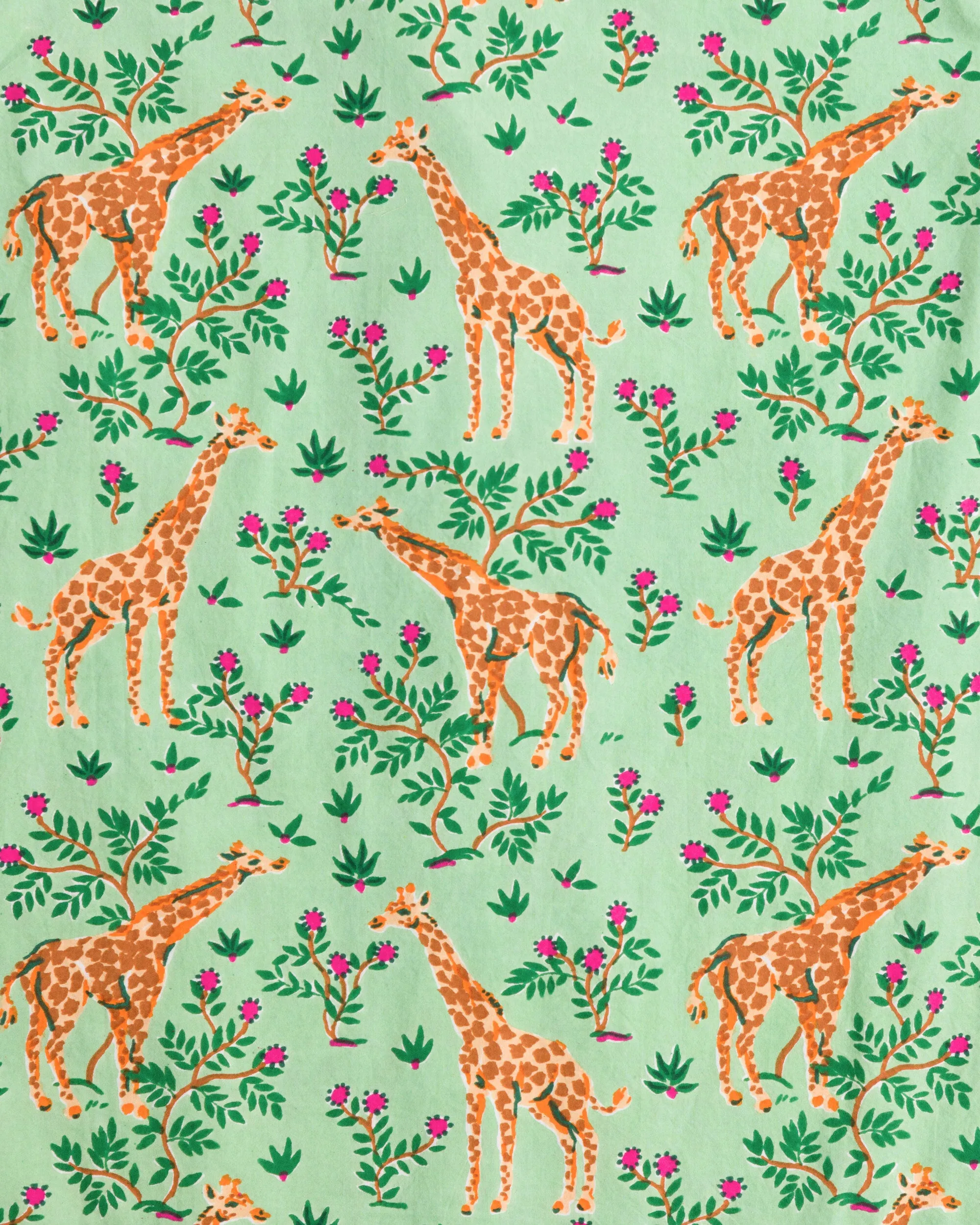Grazing Giraffes - Short PJ Set - Sage