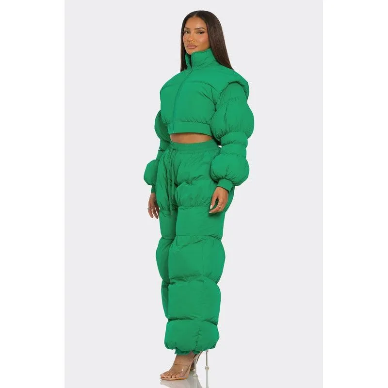 Green Puffy Set