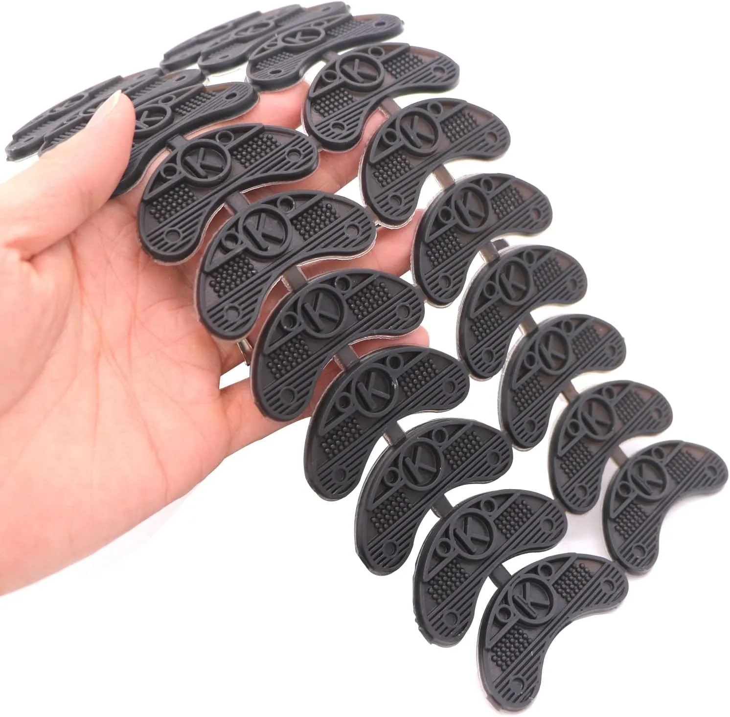 Heel Plates 30 PCS Rubber Shoes Heel Taps Tips Repair Pad Replacement for Boots and Shoes with Nails (Black)