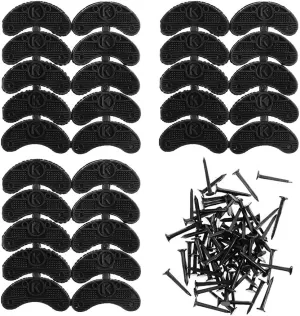 Heel Plates 30 PCS Rubber Shoes Heel Taps Tips Repair Pad Replacement for Boots and Shoes with Nails (Black)