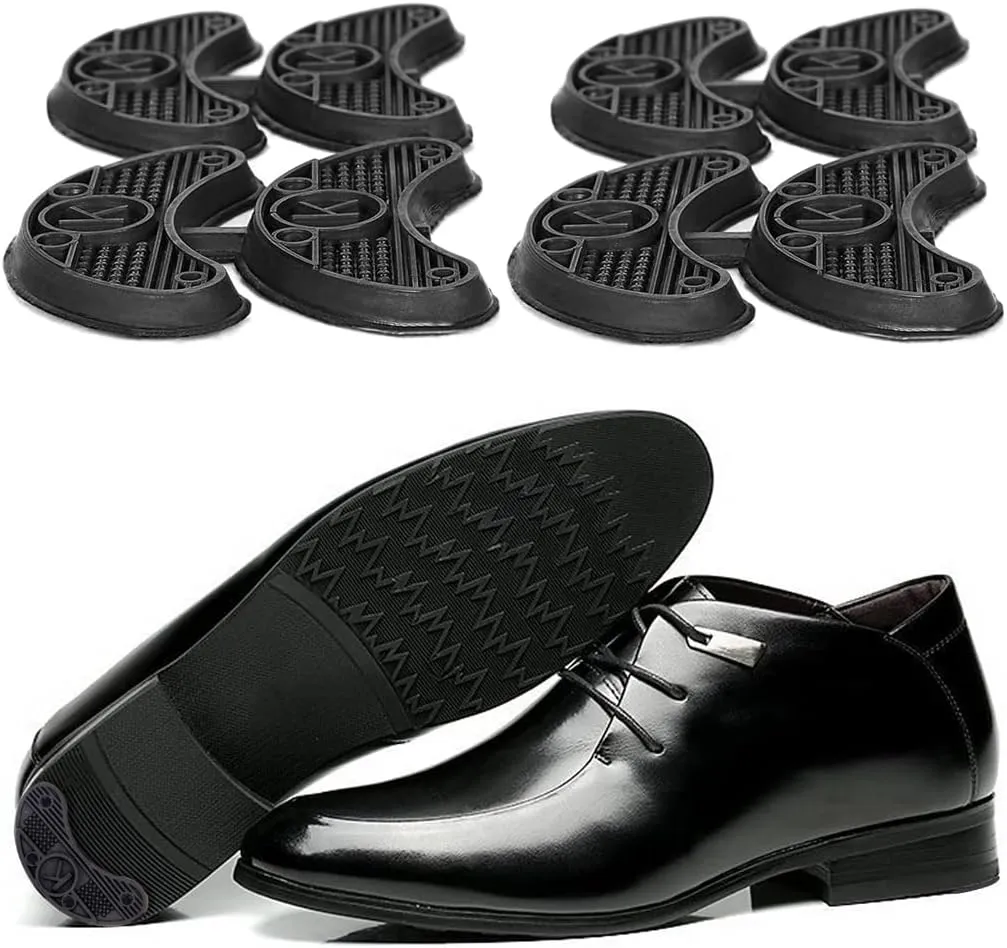 Heel Plates 30 PCS Rubber Shoes Heel Taps Tips Repair Pad Replacement for Boots and Shoes with Nails (Black)
