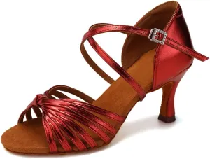 HIPPOSEUS Women's Professional Latin Dance Shoes Open Toe Ballroom Salsa Dance Heels,Model 1219